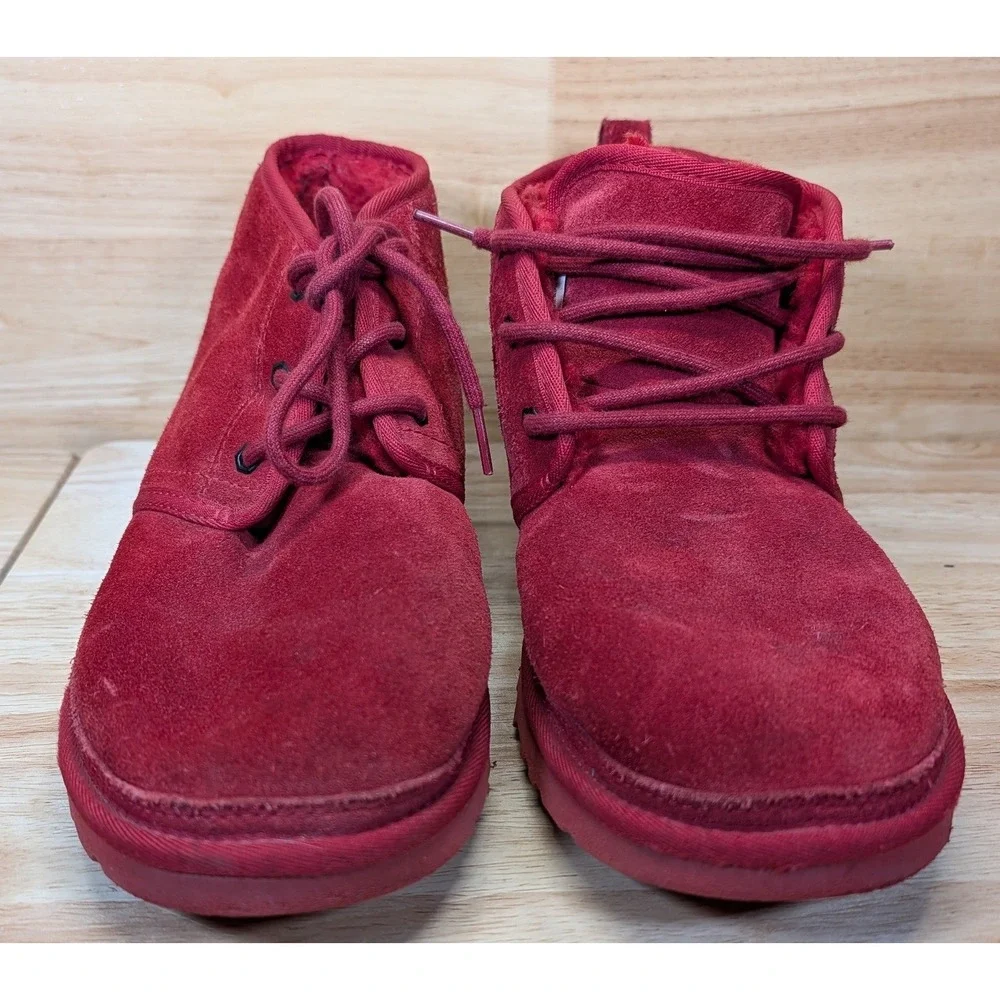 UGG Neumel Red Suede Lace Up Chukka‎ Boots Mens 10 S/N 3236